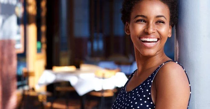 Woman looking lively and smiling